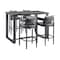 Armen Living Argiope Outdoor Patio 5-Piece Bar Table Set in Aluminum with Gray Cushions 840254333178 - alternate 1